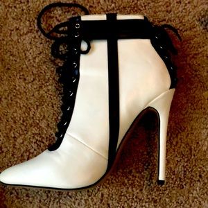 Black and White ankle boots